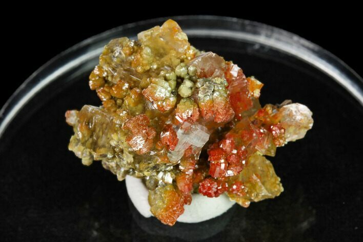 Vanadinite and Calcite Crystal Association - Apex Mine, Mexico #165313